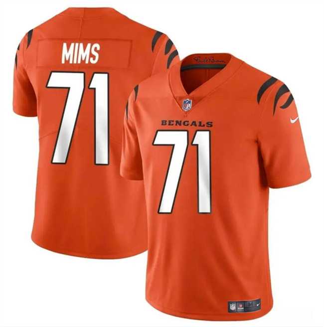 Men & Women & Youth Cincinnati Bengals #71 Amarius Mims Orange 2024 Draft Vapor Untouchable Limited Stitched Jersey